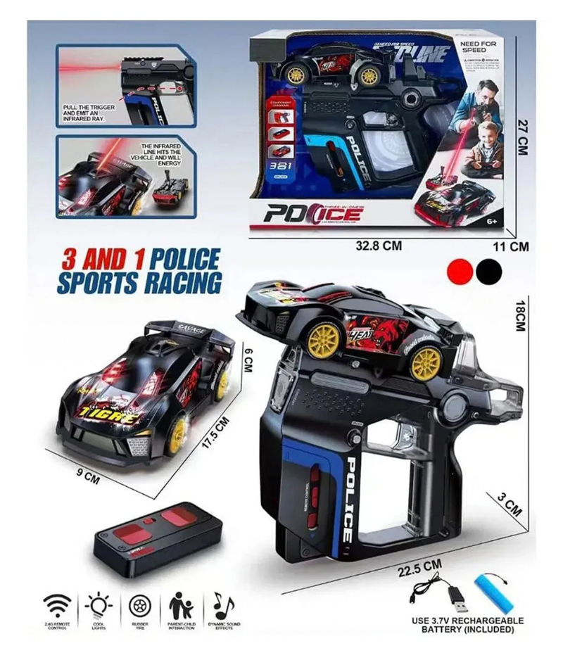 RC Battle Car with Tag Gun: 2.4GHz High Speed Racing, Infrared Battle Mode & Stunt Rollover, Best Birthday Gift for Boys & Girls (Ages 6+)