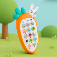 Toy Phone for Kids Mobile Phone Toy Cute Rabbit Face Pretend Play Mini Cell Phone Toy with Light & Sound Toys Birthday Gift for Kids