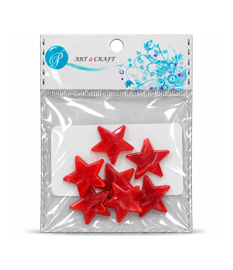 R2BS1912-Red Stone Beads Set (Star)