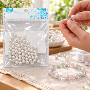 R2BS1904-Pear Beads Set (white) Small