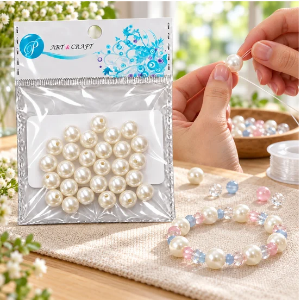 R2BS1905-Pear Beads Set (white) Medium