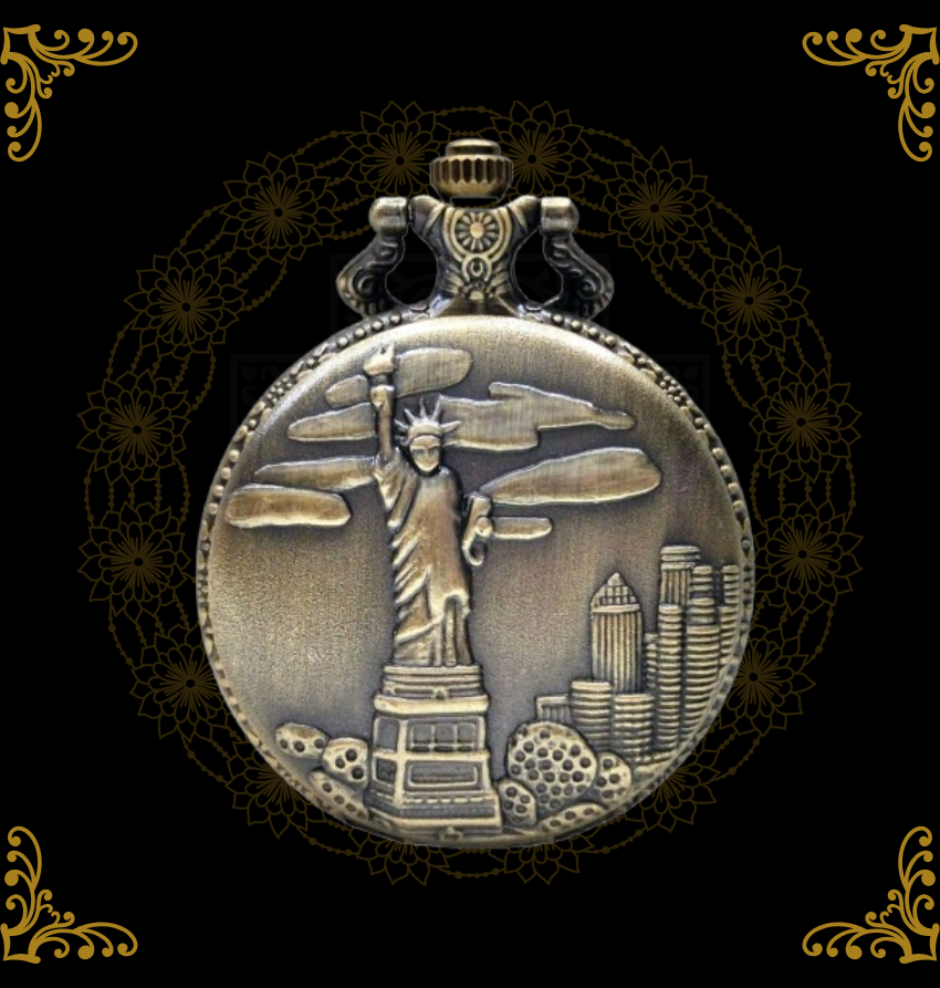 Vintage Brass Quartz Pocket Watch Keychain Pendant - Antique Finish Gift for Boys & Girls