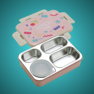 Stainless Steel Tiffin Box Bento Lunch Box for Kids 4 Grids Leakproof Insulated Food Storage Container Lunch Boxes 700 ml Keep Food hot Lunch Box for Office