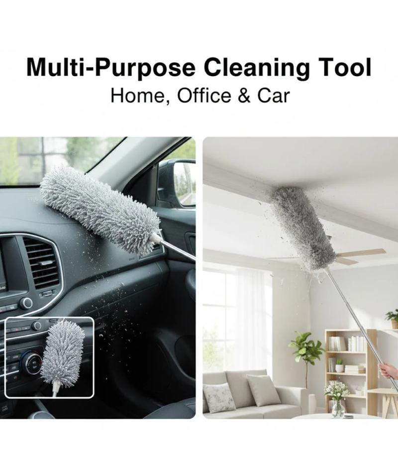 Microfiber Telescoping Duster - Extendable Long Handle for High Ceiling & Fan Cleaning
