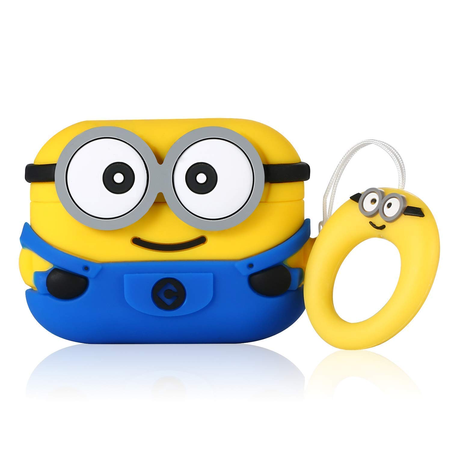 Airpods Pro (2019) Headphones Pouch Case Cover Soft Silicone Cartoon Character 360-degree Protection Case with Keyring