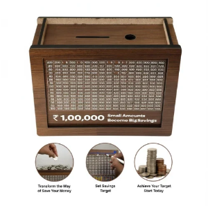 Wooden Mini Money Bank | Small Piggy Bank for Kids Savings & Home Decor