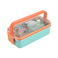 Stainless Steel Bento Lunch Box with an internal container and a small spoon