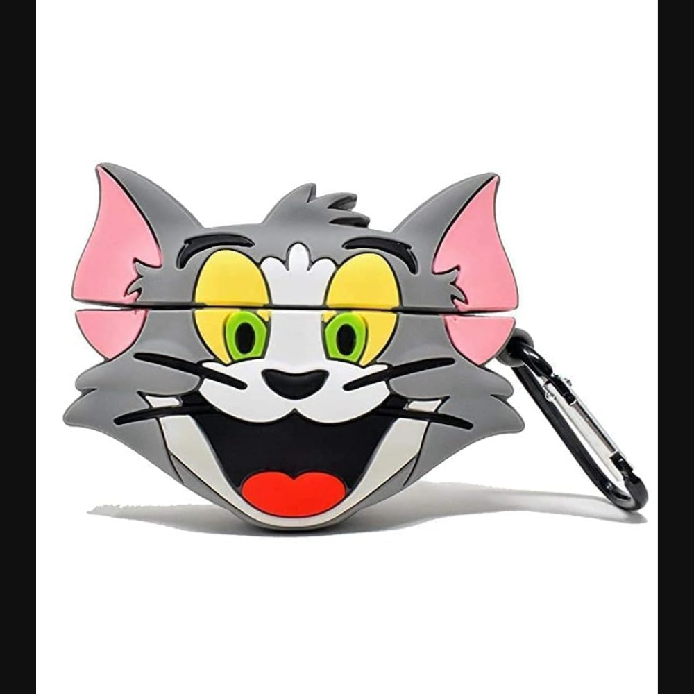 Airpods Pro (2019) Headphones Pouch Case Cover Soft Silicone Cartoon Character 360-degree Protection Case with Keyring