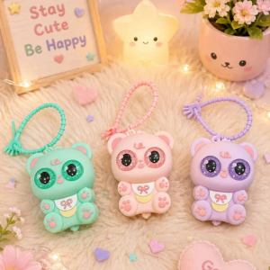Eye Pop It Fidget Keychain - Sensory Stress Relief Silicone Toy