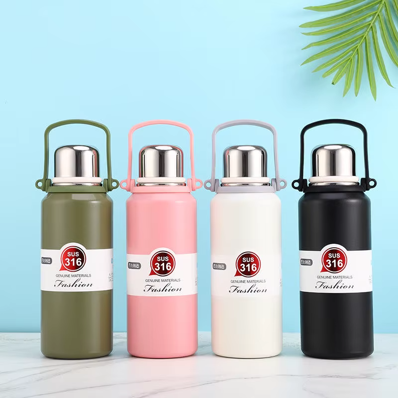 Outdoor Portable Large Capacity Stainless Steel Vacuum Flasks Sports Travel Water Cup Double Wall Reusable Water Bottle-1300 ml