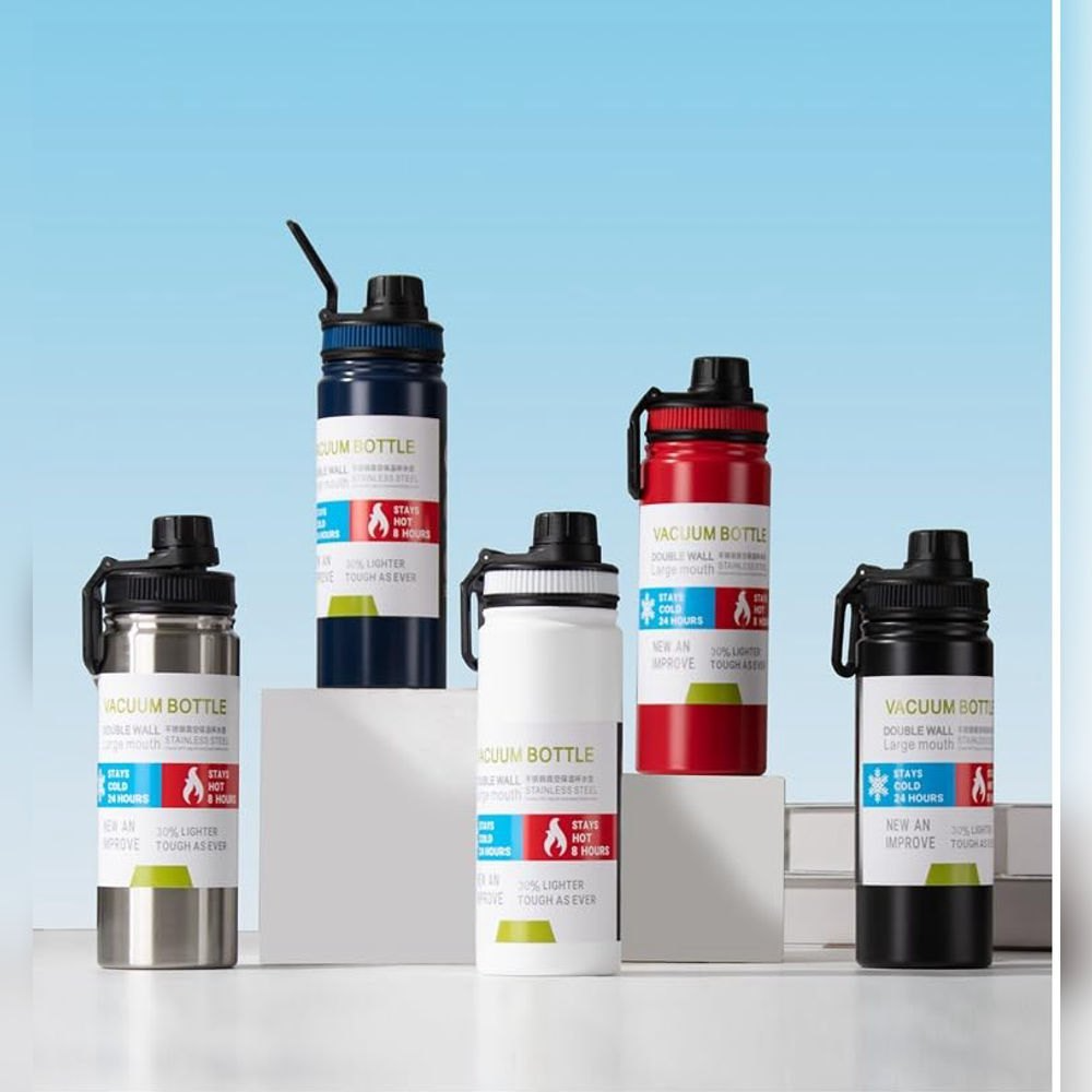 Thermo Water Bottle Sports Vacuum Flask with Steel Lid Travel 1000ml Stainless Steel Gym Insulated Water Bottle