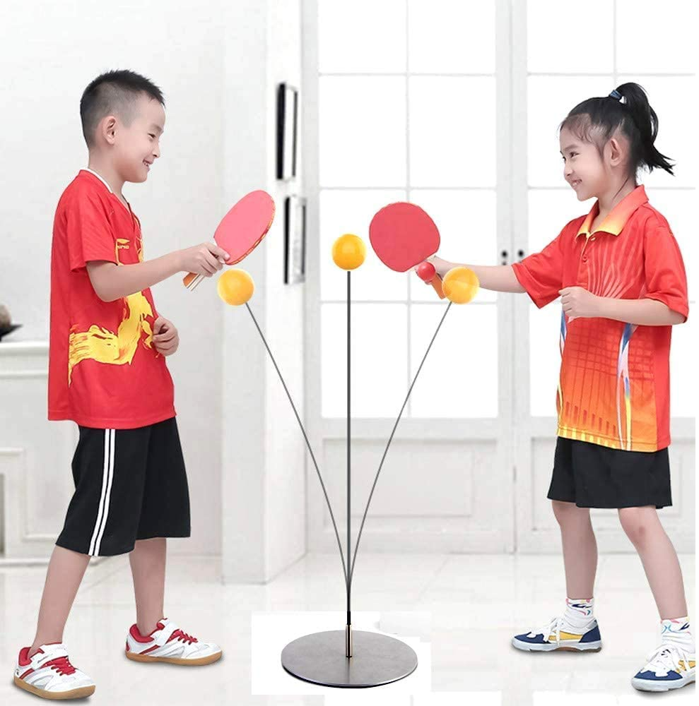 Table Tennis Trainer Toys for Kids & Adults | Rebound Rackets and Balls Base Training Practice Set | Outdoor Indoor Games for Boys & Girls