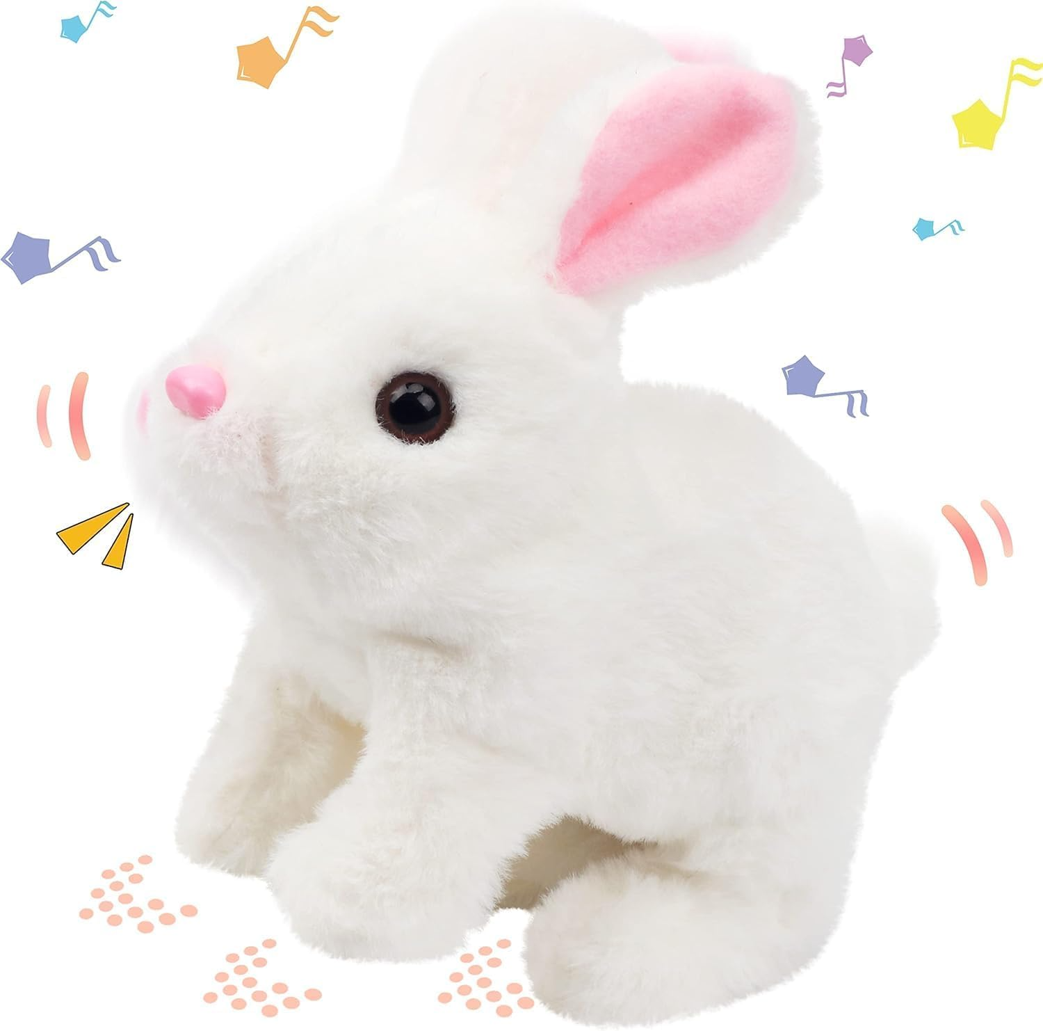 Walking and Hopping Bunny Rabbit Soft Toy for Kids Boy Girl | Plush Rabbit Sound with wiggling Nose and Flapping Ear, and Mouth Movement | Best Birthday Gift
