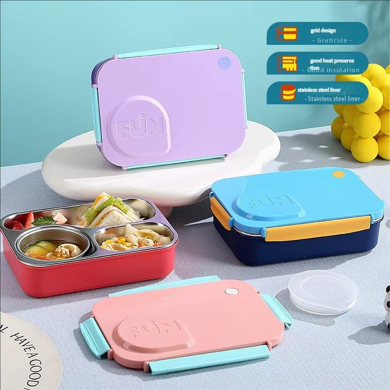 Bento Fun Lunch Box – Leak-Resistance stainless Steel Tiffin with Multi-Compartments