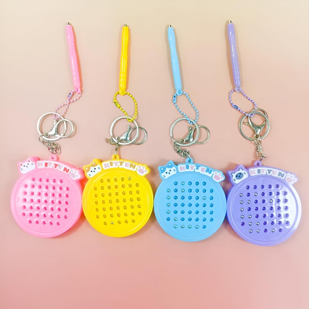 Little Larks Cute Cartoon Magnetic Doodle Board Keychain for Kids – Mini Erasable Magpad Toy with Magnetic Pen – Drawing Board Maze Game for Kids Learning Fun (Random) (Pack of 1)