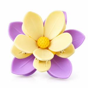 10 Pcs Plastic Double Layer Flower Hair Clips - Stylish & Durable