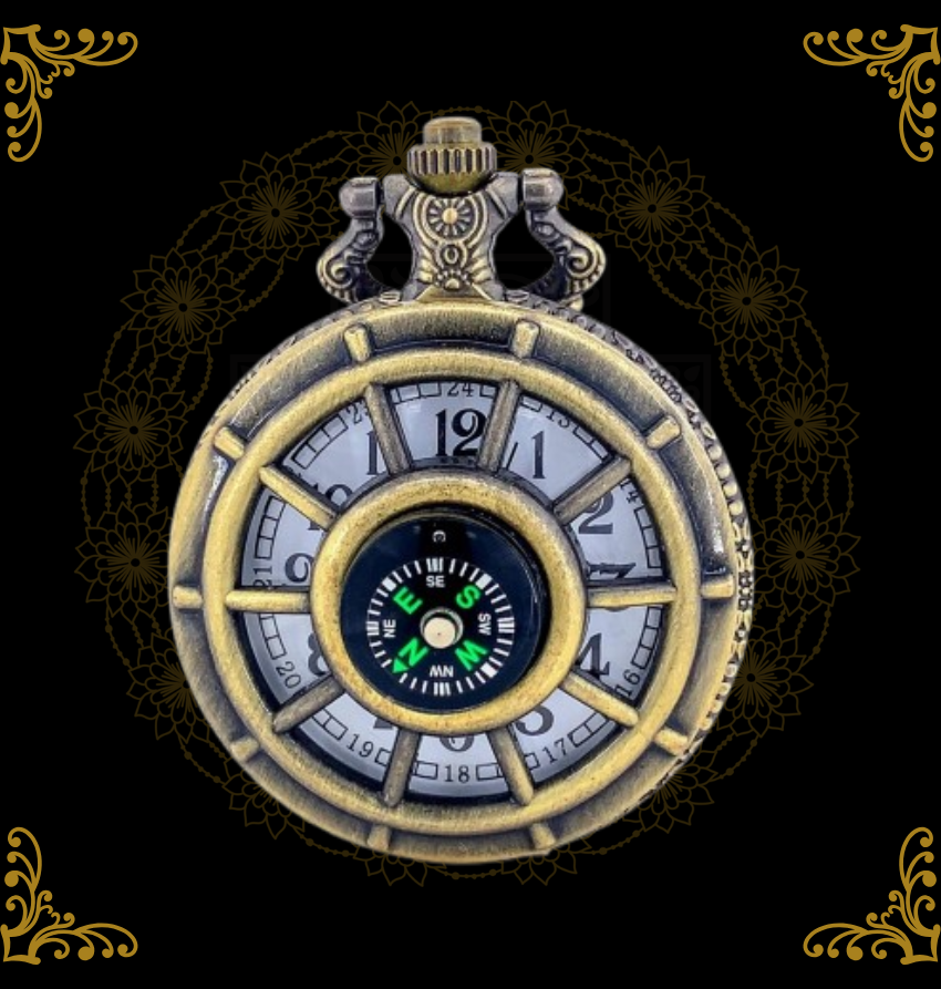 Vintage Brass Quartz Pocket Watch Keychain Pendant - Antique Finish Gift for Boys & Girls