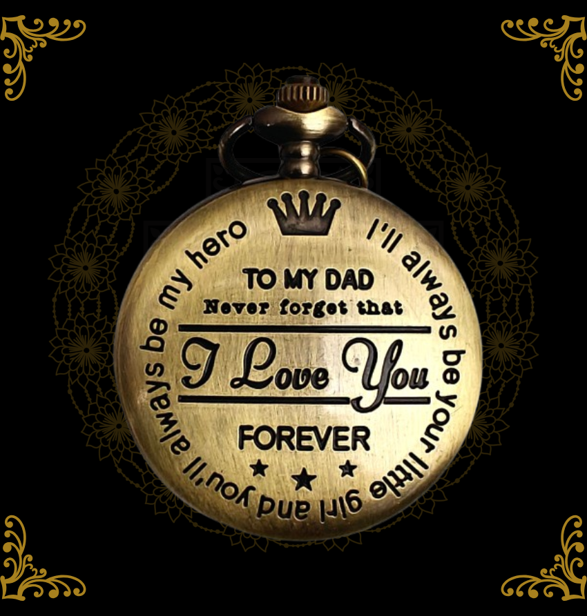 Vintage Brass Quartz Pocket Watch Keychain Pendant - Antique Finish Gift for Boys & Girls