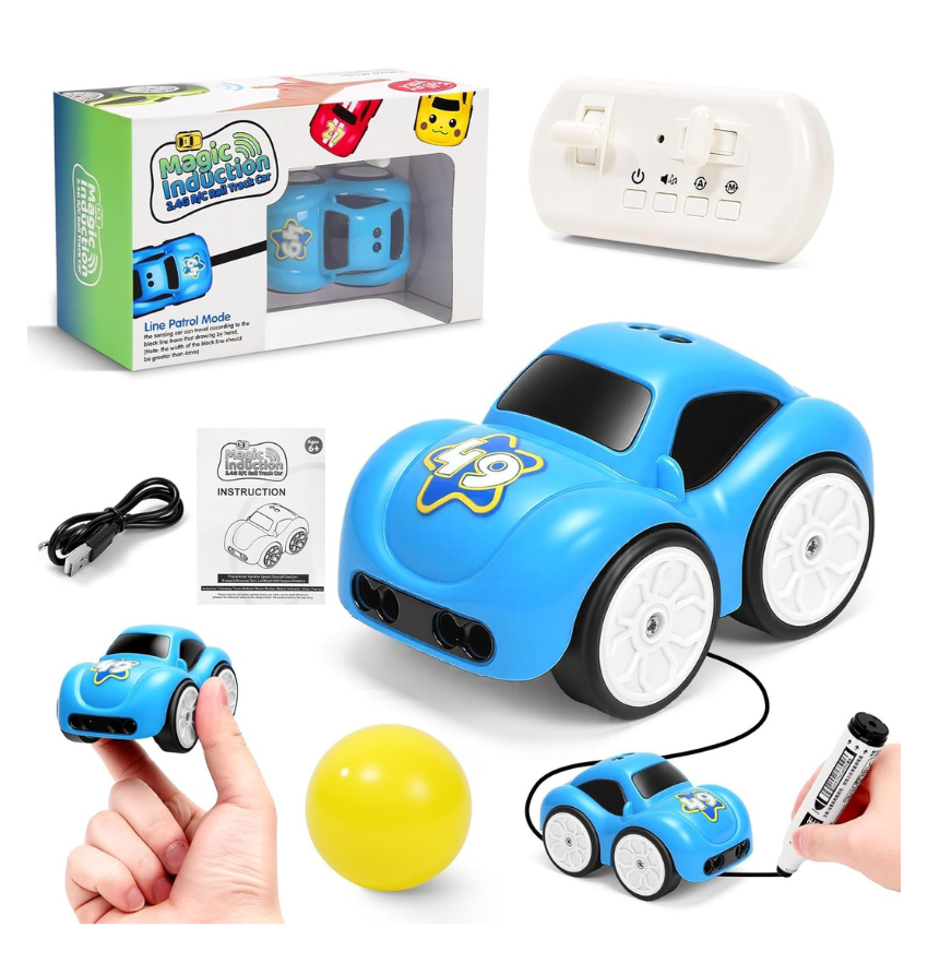 Magic Induction Car Toy - Follows Drawn Lines | Interactive Kids' Play Vehicle
